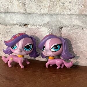 LPS Littlest Pet Shop Zoe Trent Dog Littlest Pet Shop #3533 Purple Pair‎ Of Two